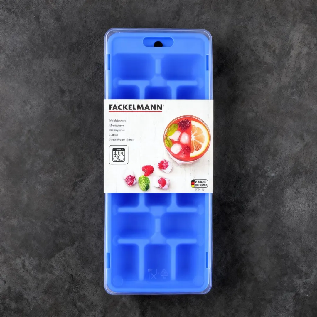 Fackelmann IJsblokjesvorm 15 Stuks - 25x10cm - Blauw/Fuchsia/ Groen