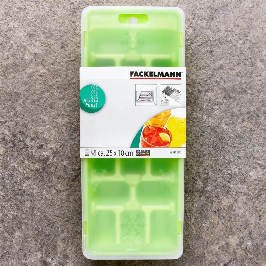 Fackelmann IJsblokjesvorm 15 Stuks - 25x10cm - Blauw/Fuchsia/ Groen