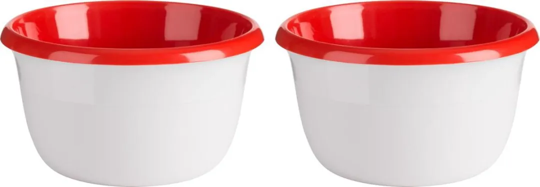 Trudeau Leon Kommetjes Set 2 Stuks - Rood/Wit