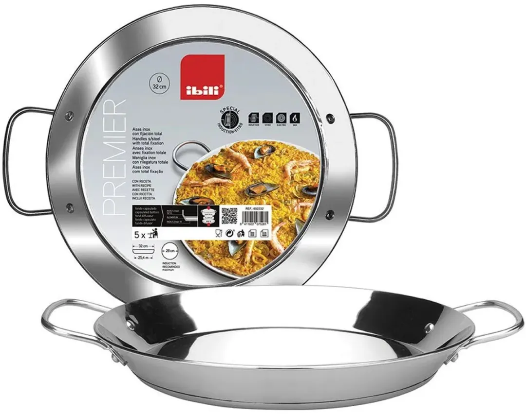 Ibili Premier Roestvrij Staal Paellapan 34cm - Zilver