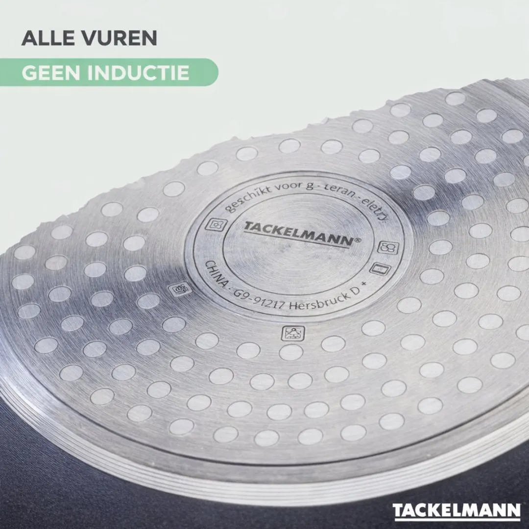 Fackelmann 9222150B88 Kookset RVS - 4 Pannen & 3 Potten - Zwart/Groen