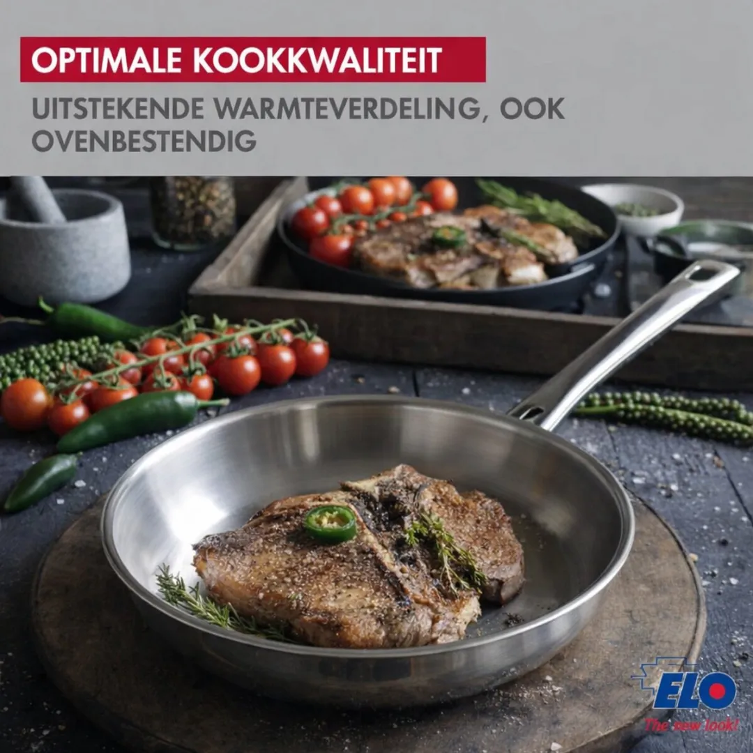 Fackelmann Elo Profi Brillant Keukengerei Set 4-delig - 28/24/20/14cm Roestvrij staal