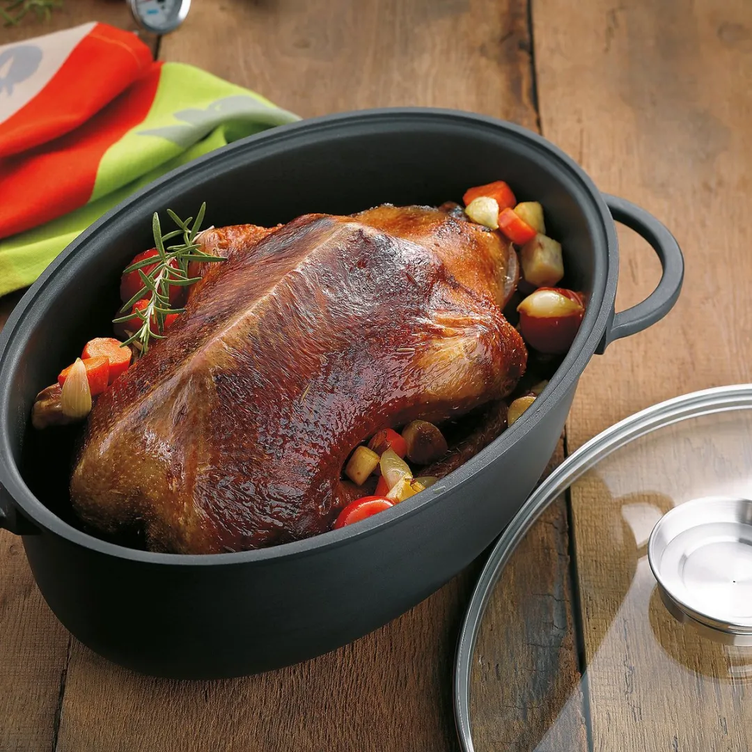 Kela Kerros Ovale Braadpan 45x28cm - 8L - Zwart - afbeelding 6 van 6