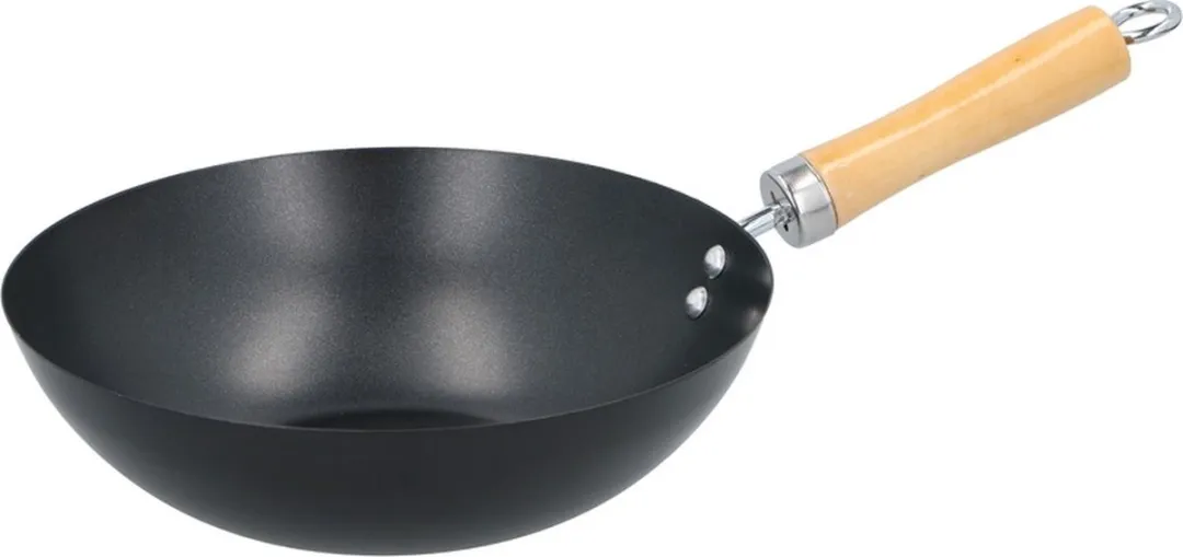 Alpina Wokpannen Set 25cm & 20cm - Houten handvat - Anti-aanbaklaag