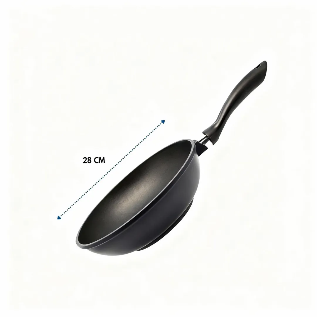 Fackelmann Elo Wokpan 28cm - Aluminium - Zwart