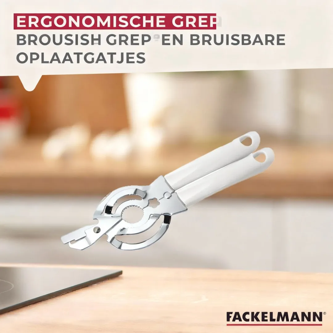 Fackelmann 49280 Multifunctionele Flesopener - 27cm - Wit/Grijs