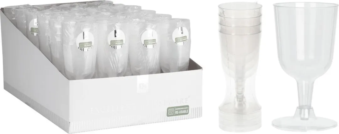 Excellent Houseware Wijnglazen 4x - 160ml - Transparant