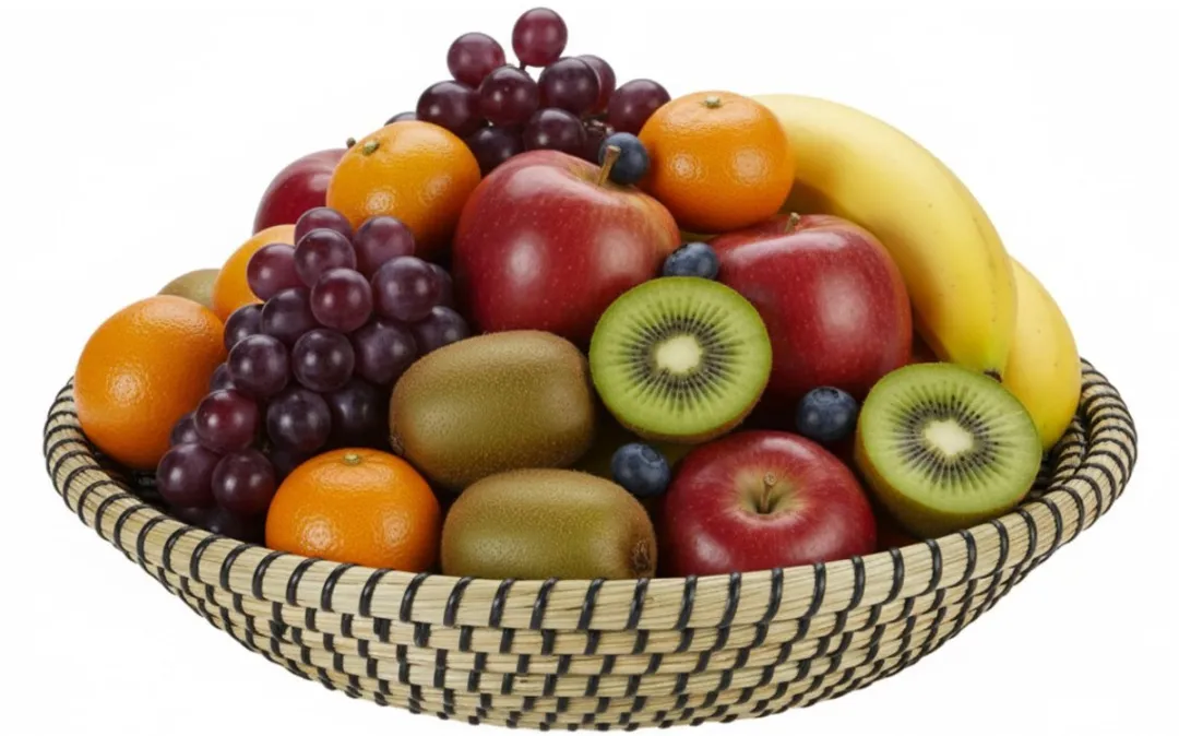 Excellent Houseware Fruitschaal Rattan D30cm - Natuurlijk