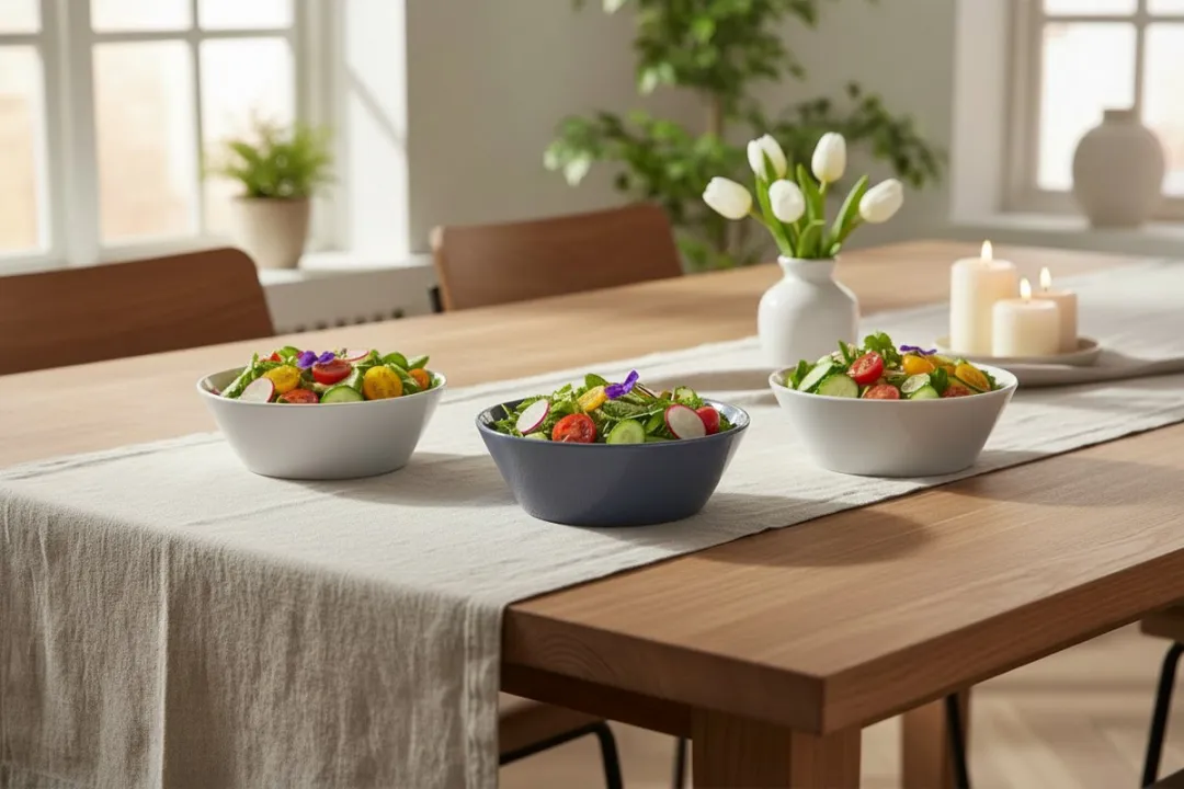 Cookinglife Saladeschalen Siaki - 3 Stuks Ø25cm - Wit/Grijs/Blauw