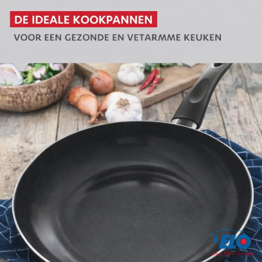 Fackelmann Elo Prima Keukengerei 4-delig - 24/28/32cm + 14cm Braadpan - Roestvrij staal