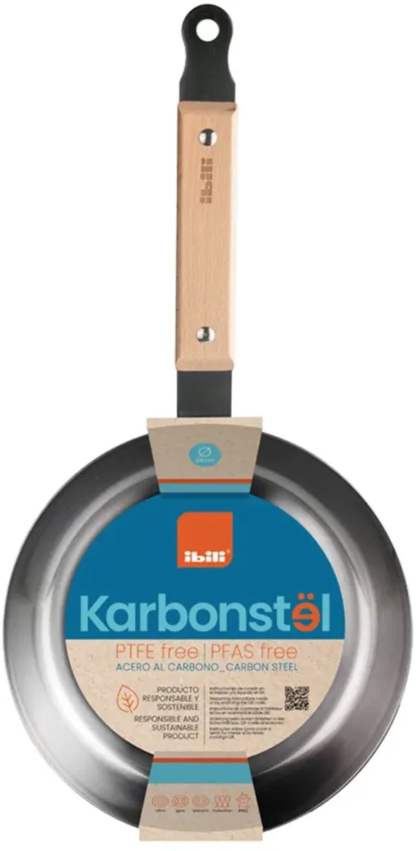 Ibili Karbonstel Koekenpan 20cm - Zilver