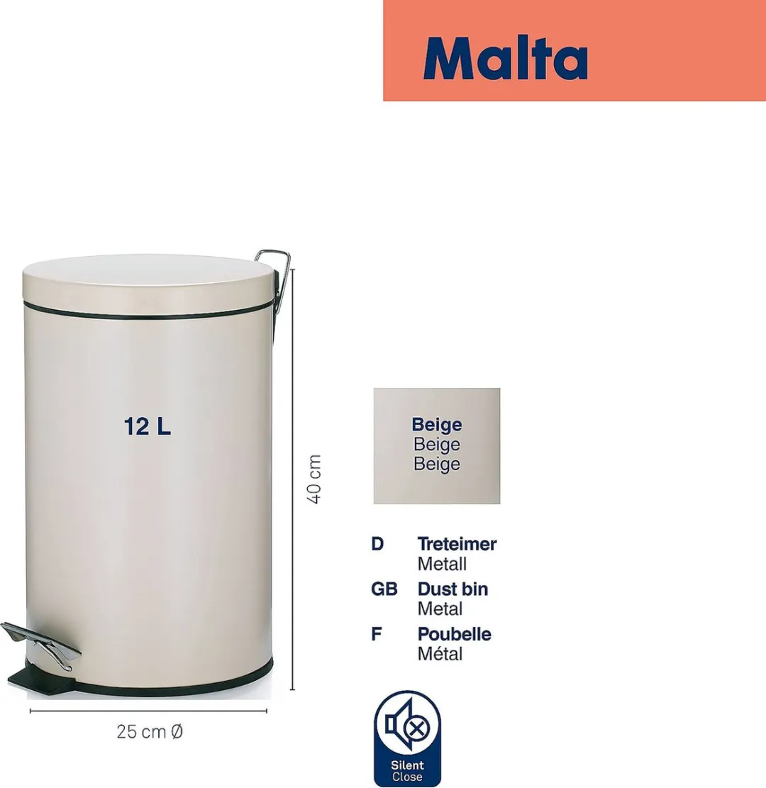 Kela Keuken Afvalemmer 12L - Metaal - Beige - afbeelding 6 van 6