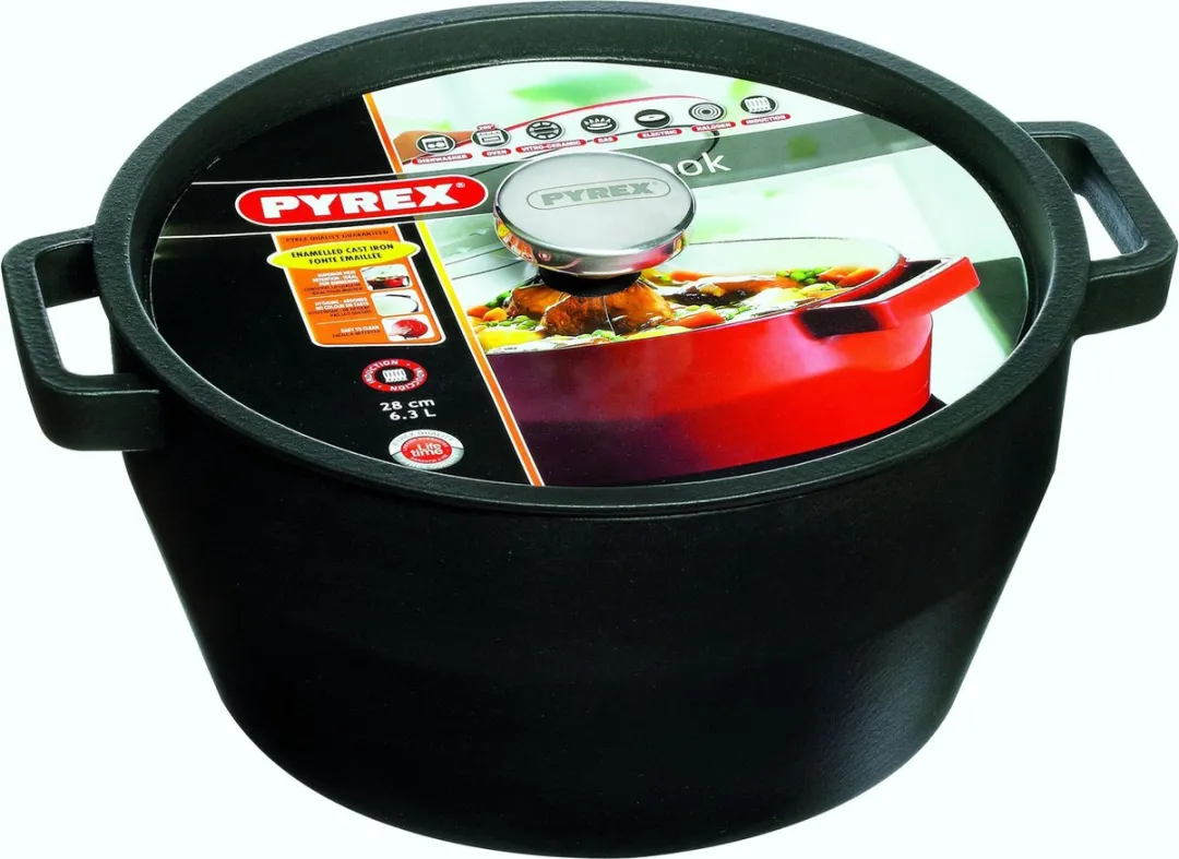 Pyrex Slowcook Braadpan 28cm - 6,3L - Grijs - afbeelding 6 van 6