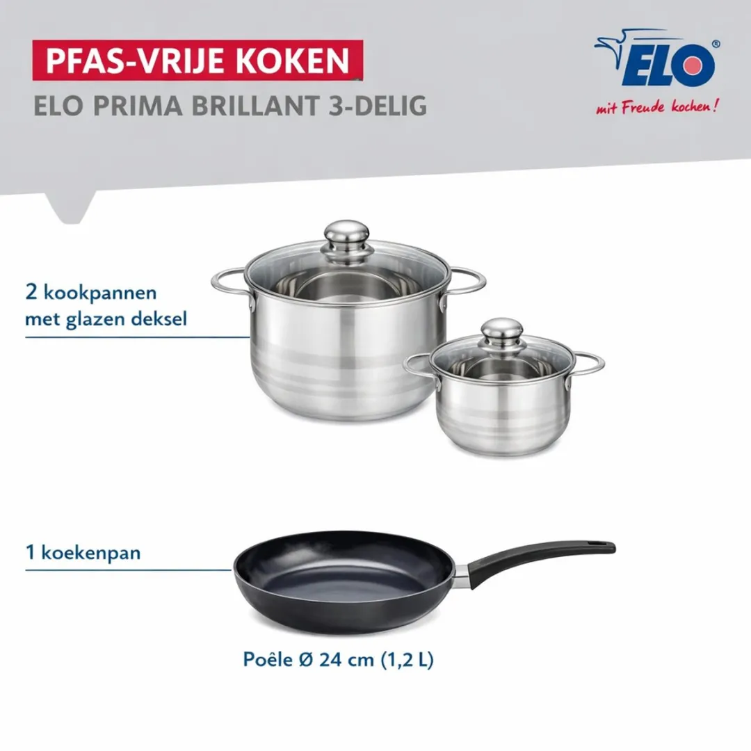 Fackelmann ELO 9713750 Keukengerei Set - 3-delig - Inductie - Zwart