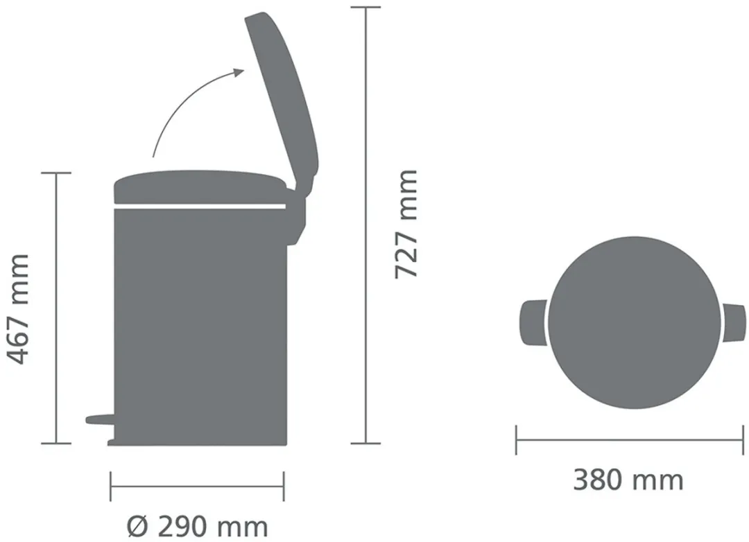 Brabantia NewIcon Prullenbak 20L - Soft Grey