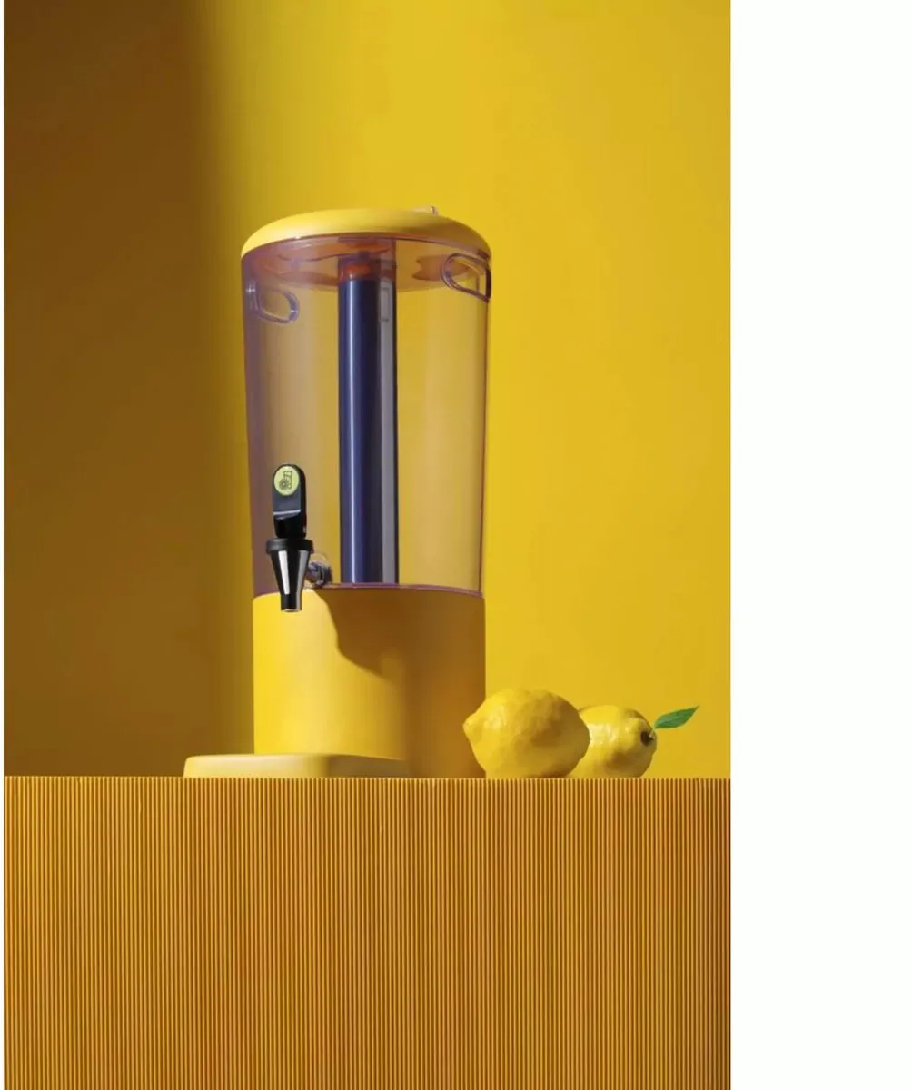 HENDI Sapdispenser 8L - RVS - Geel