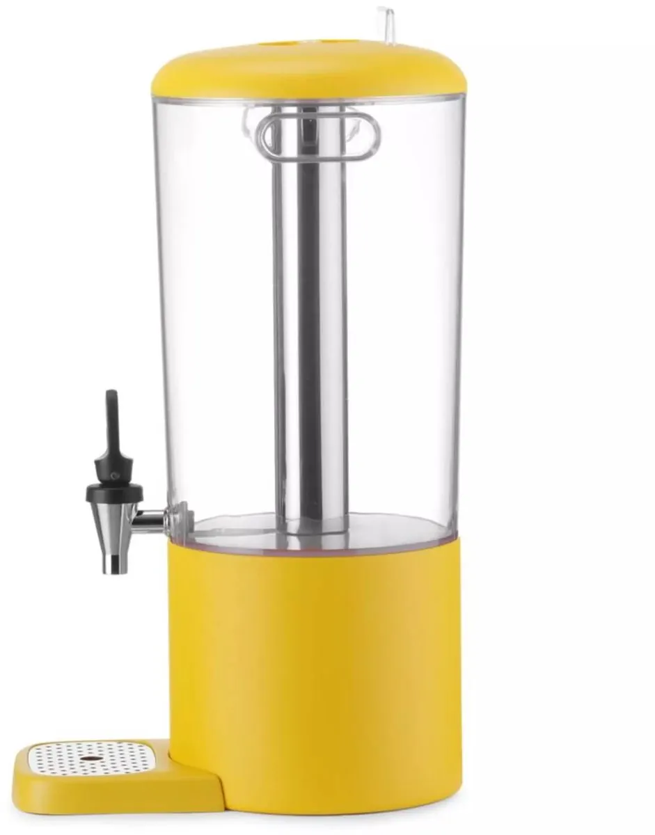 HENDI Sapdispenser 8L - RVS - Geel