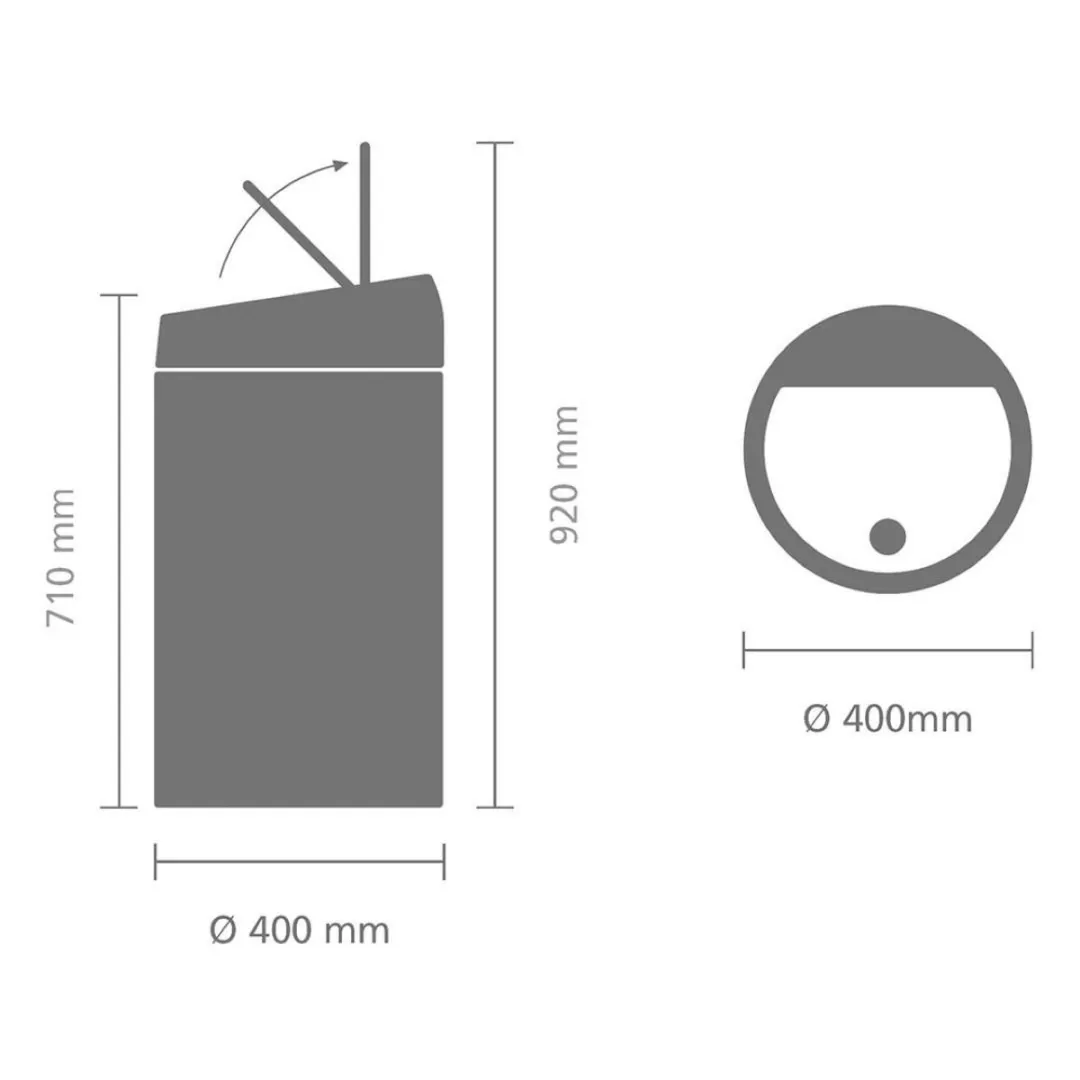 Brabantia Touch Bin Prullenbak 60L - Matt Steel