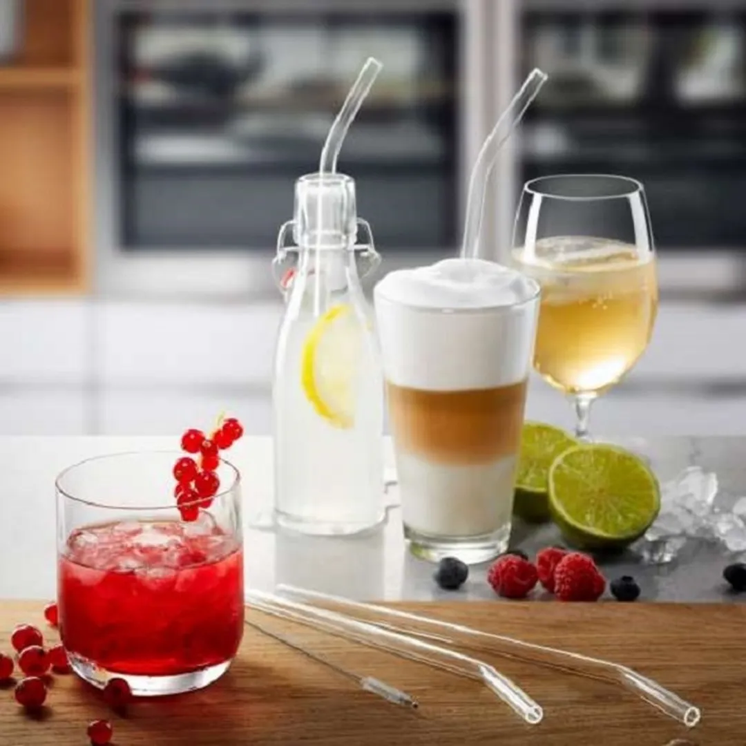 GEFU Glas Rietjes Herbruikbaar Set van 4 - Transparant