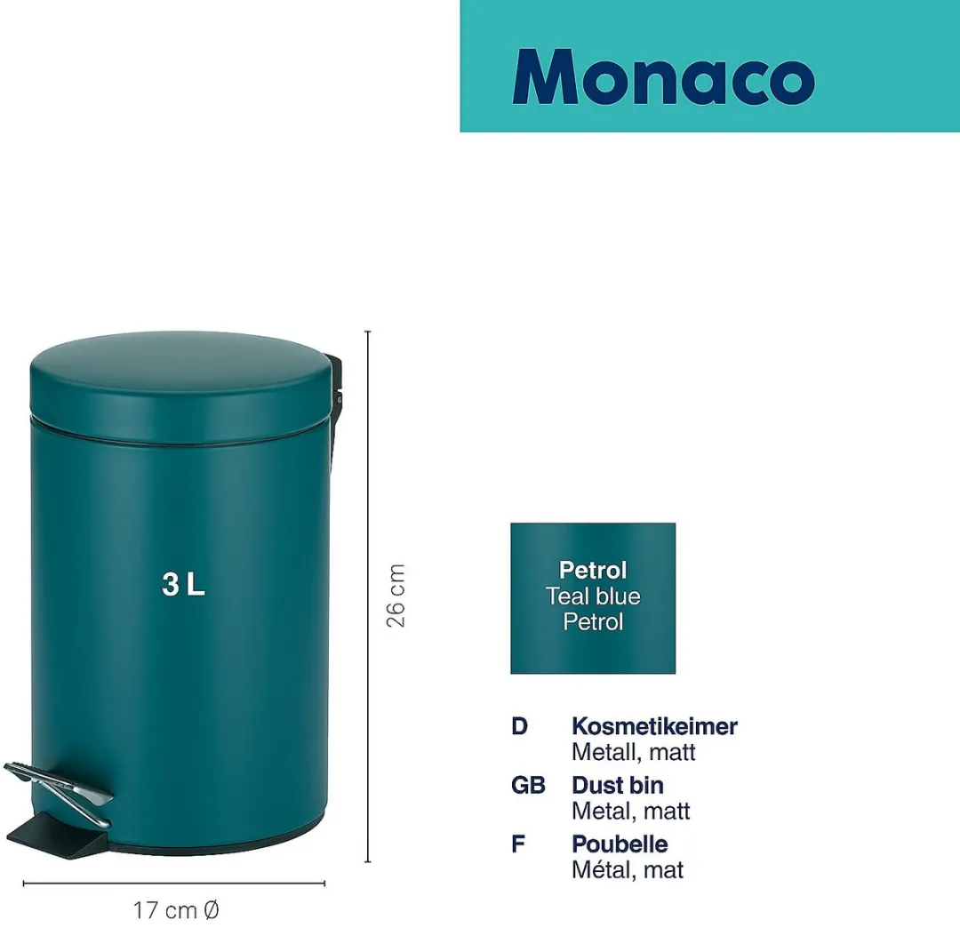 Kela Monaco Pedaal Afvalemmer 3L - Donkerblauw