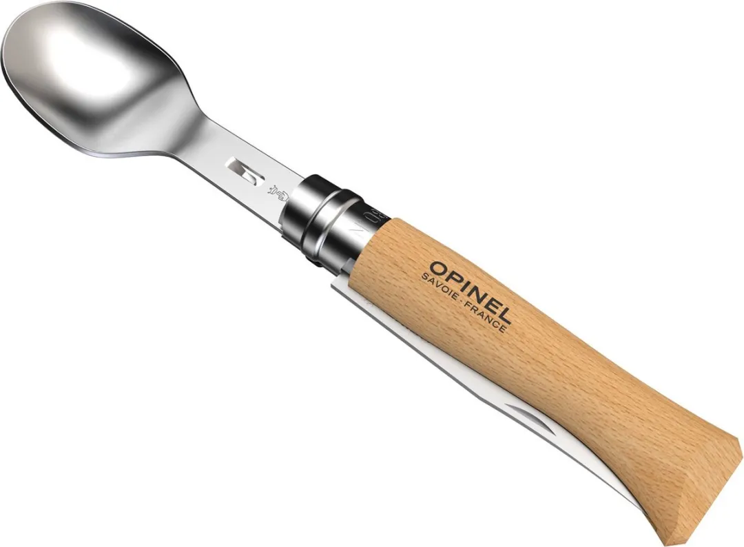 Opinel Picnic Plus reisbestek - 4-delig - RVS/beukenhout - zakmes