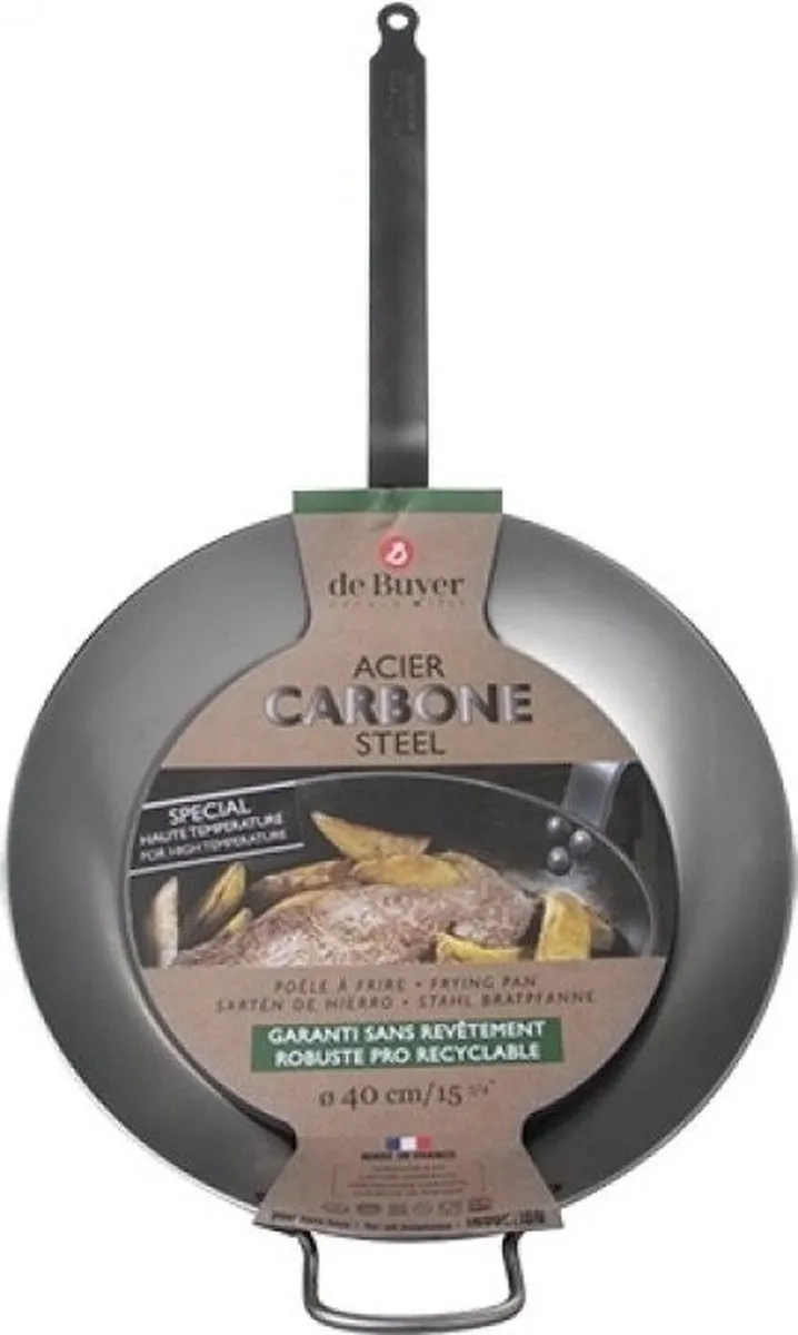 DeBuyer Carbone Plus Koekenpan 40cm - Plaatstaal - Zilver