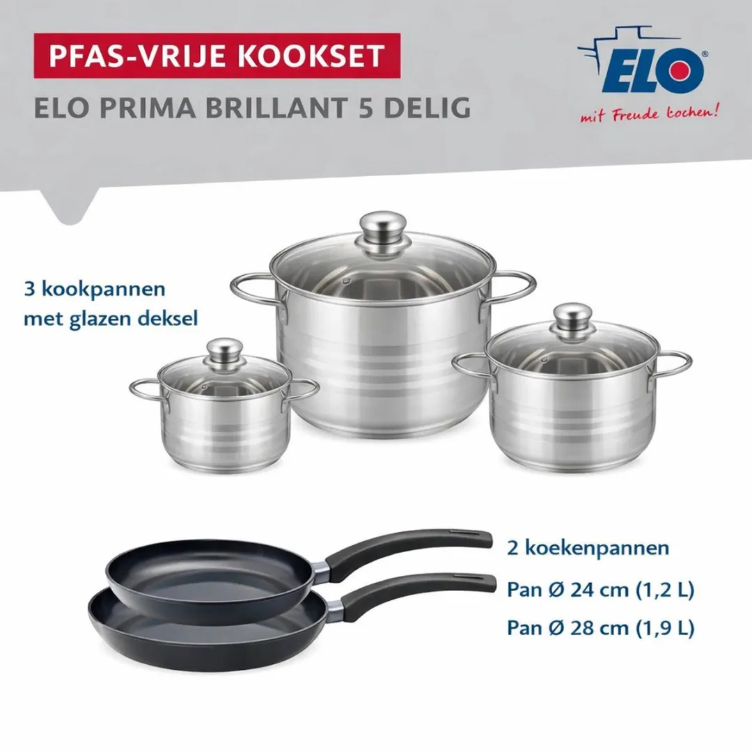 Fackelmann ELO 9733350 Keukenset - 5-delig - Inductie - Zwart
