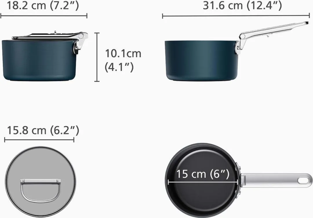 Joseph Joseph Space Steelpan 15cm - Blauw