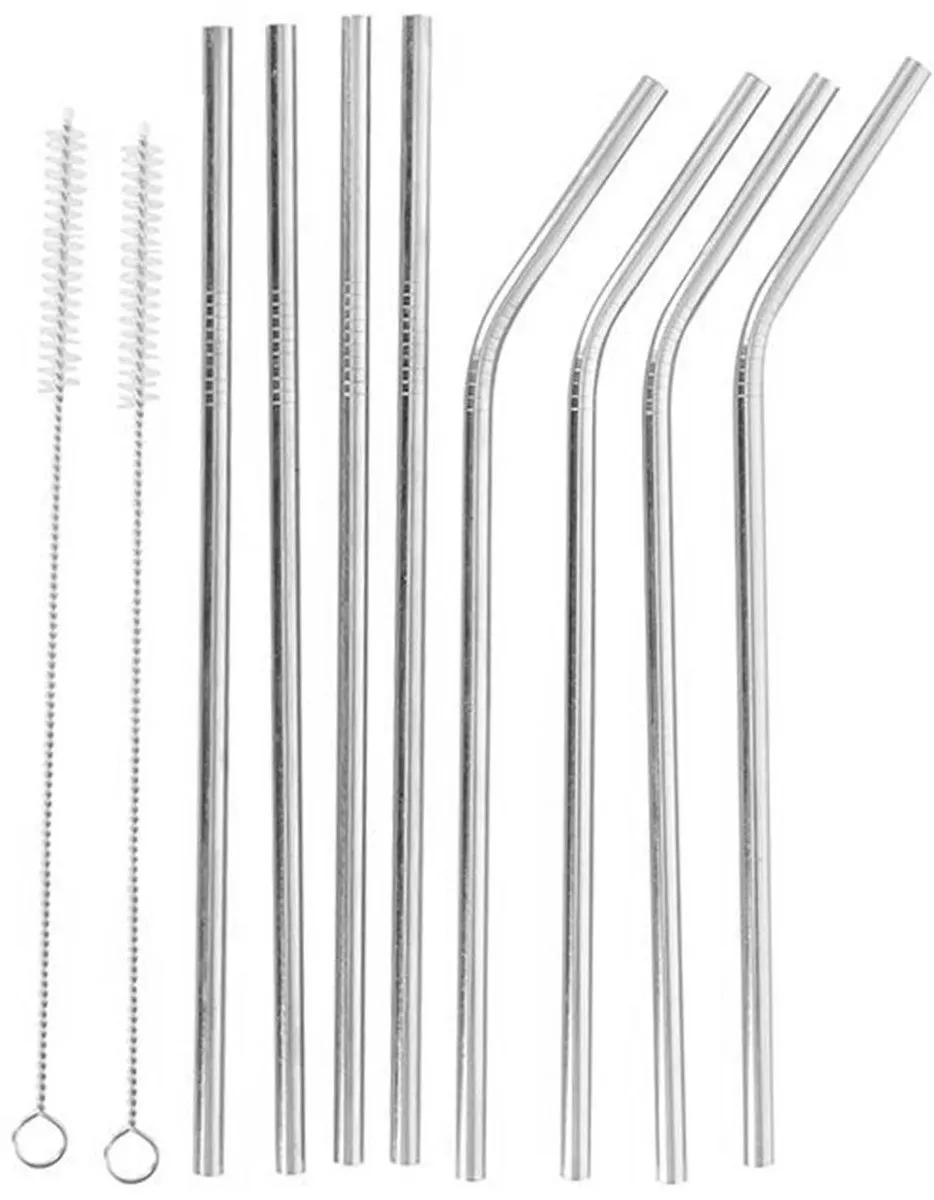 Alpina Herbruikbare Drinkrietjes 21cm - 8 Stuks Grijs - afbeelding 6 van 6
