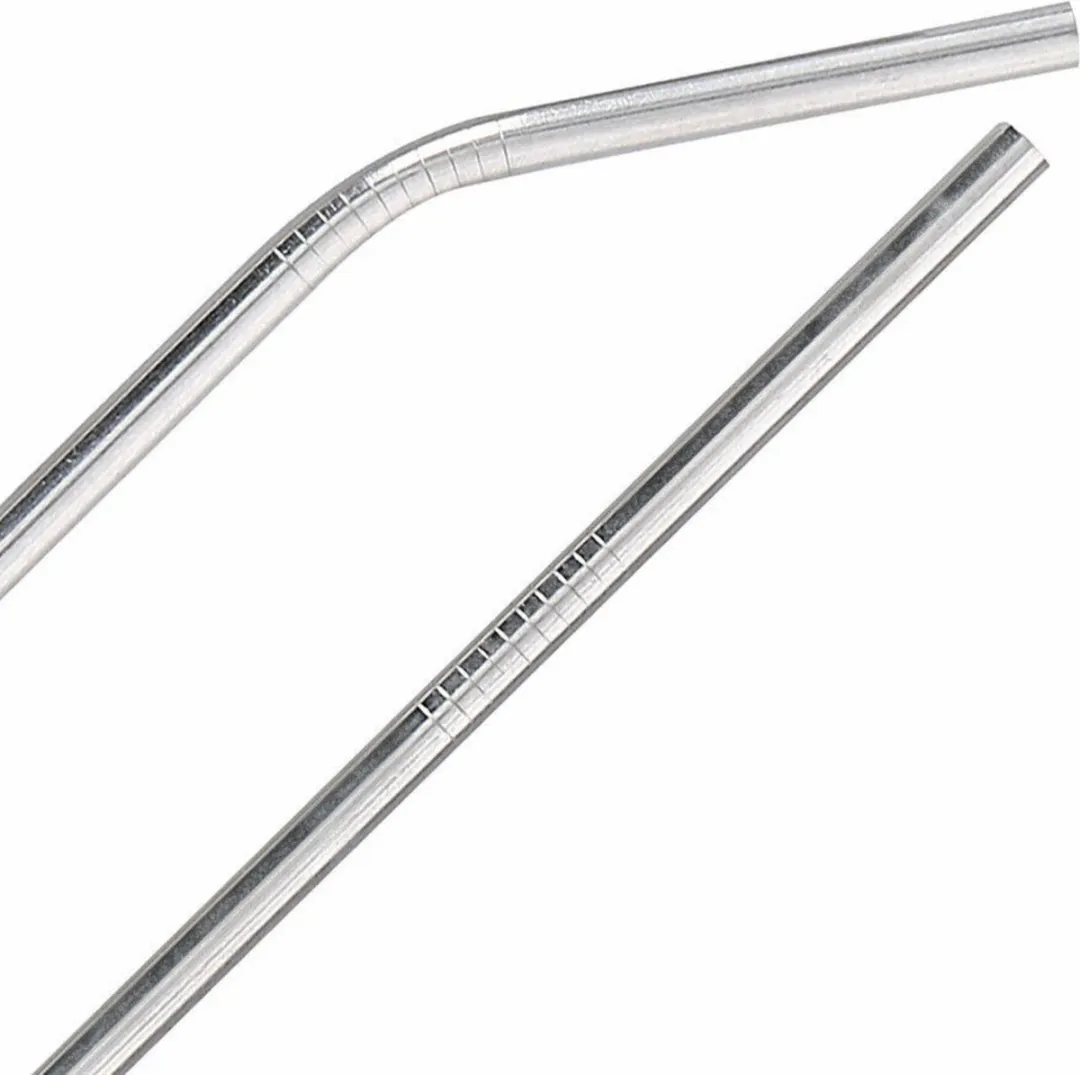 Alpina Herbruikbare Drinkrietjes 21cm - 8 Stuks Grijs