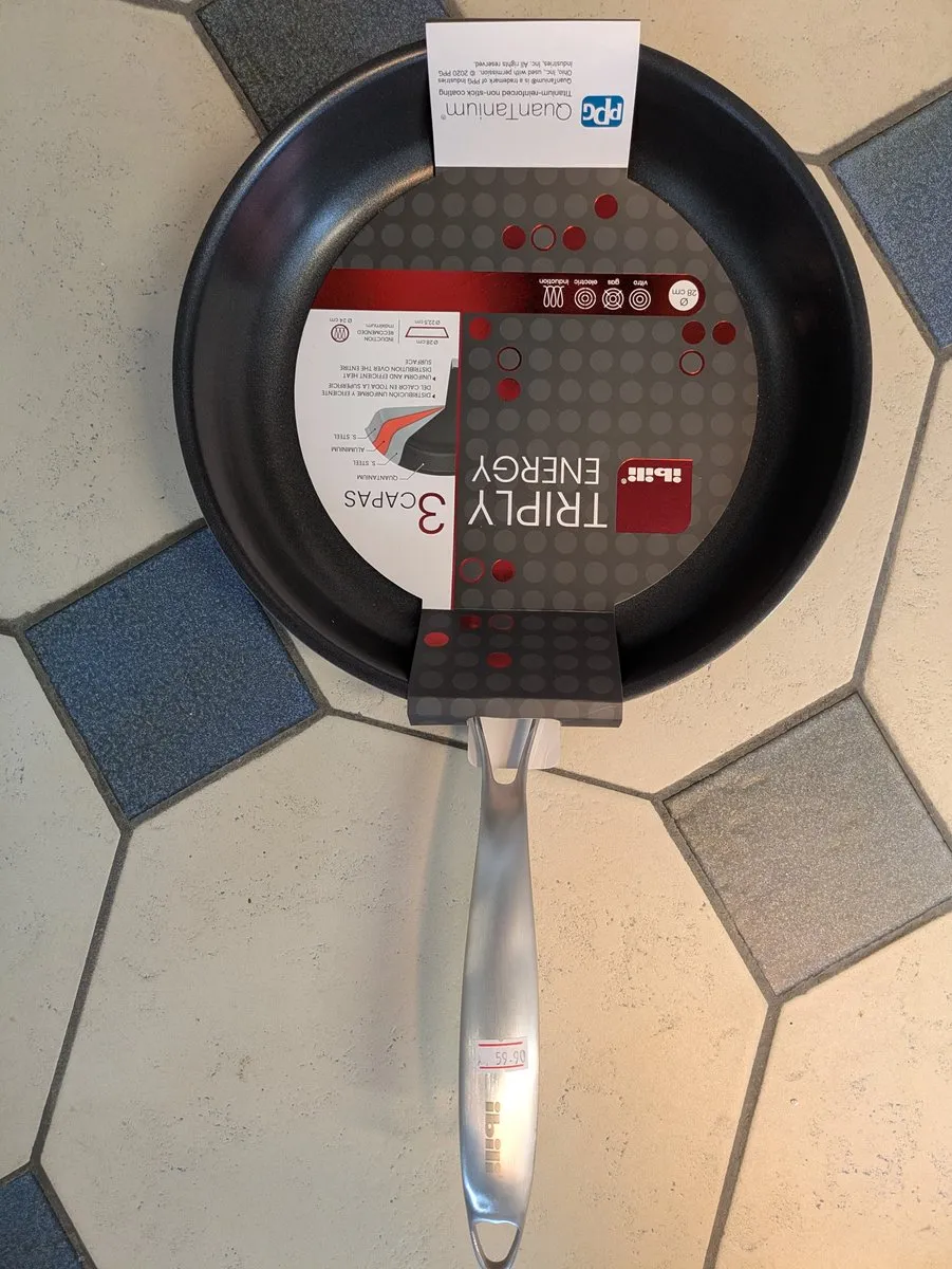 Ibili Triply 28cm Koekenpan - RVS/Zwart - 28cm