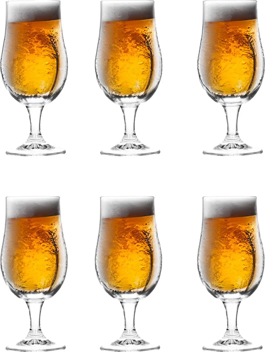 Excellent Houseware Bierglazen op Voet 370ml - 12 Stuks