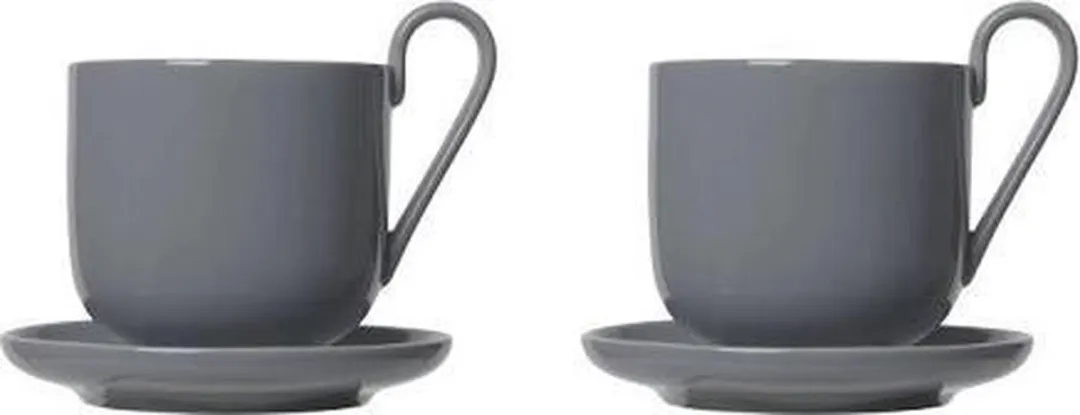 Blomus 64010 Koffiekoppen met schotel - Set 2 - Grijs - afbeelding 6 van 6