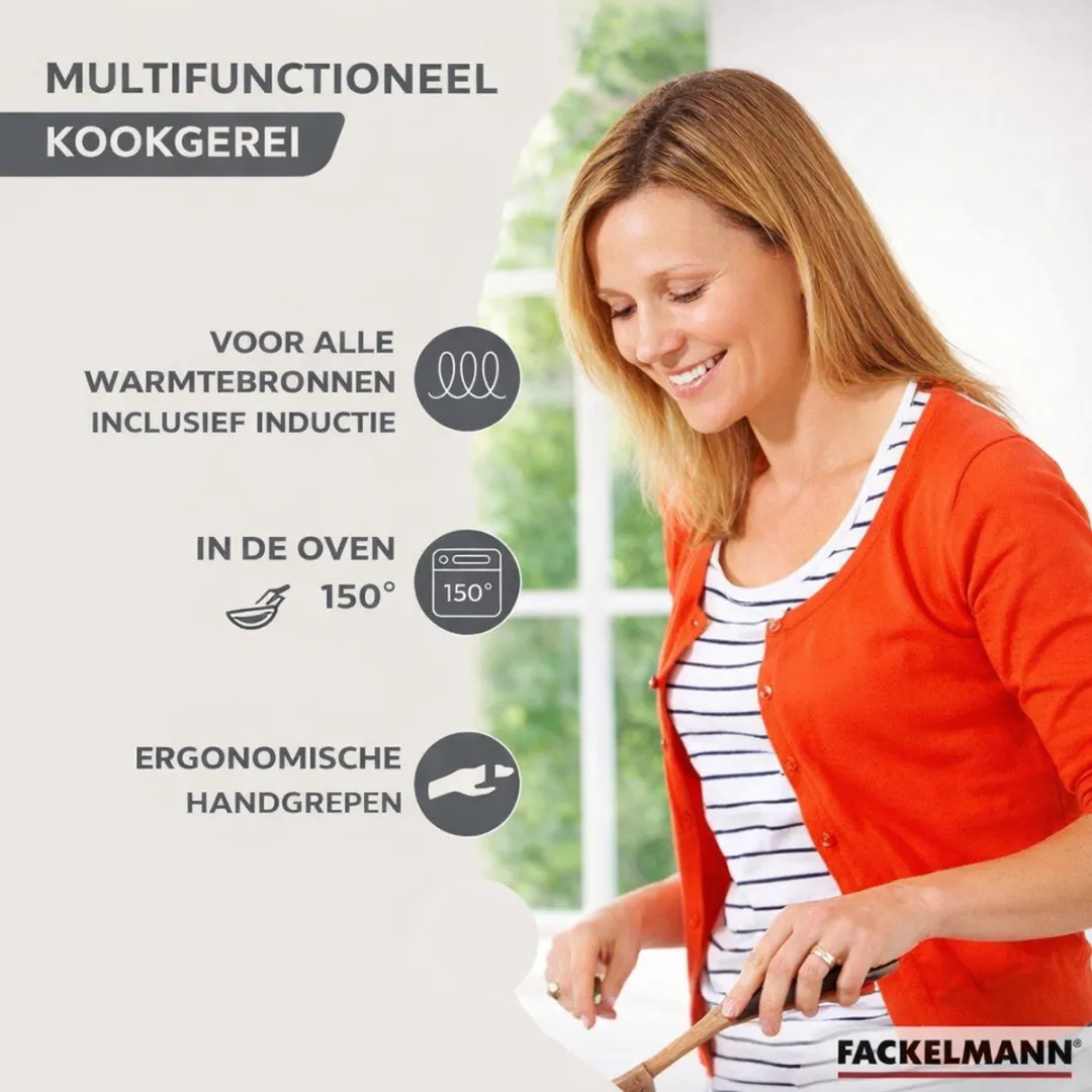 Fackelmann Genève Roestvrijstalen Set 5-delig - 12/16/20/24cm