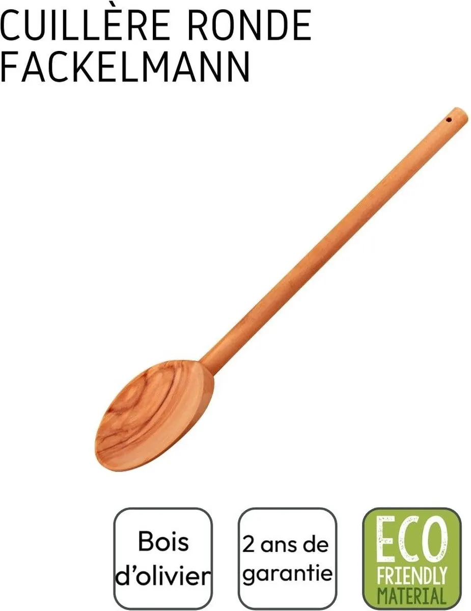 Fackelmann 30850 Ronde Keukenlepel Olijfhout - 30cm - afbeelding 6 van 6