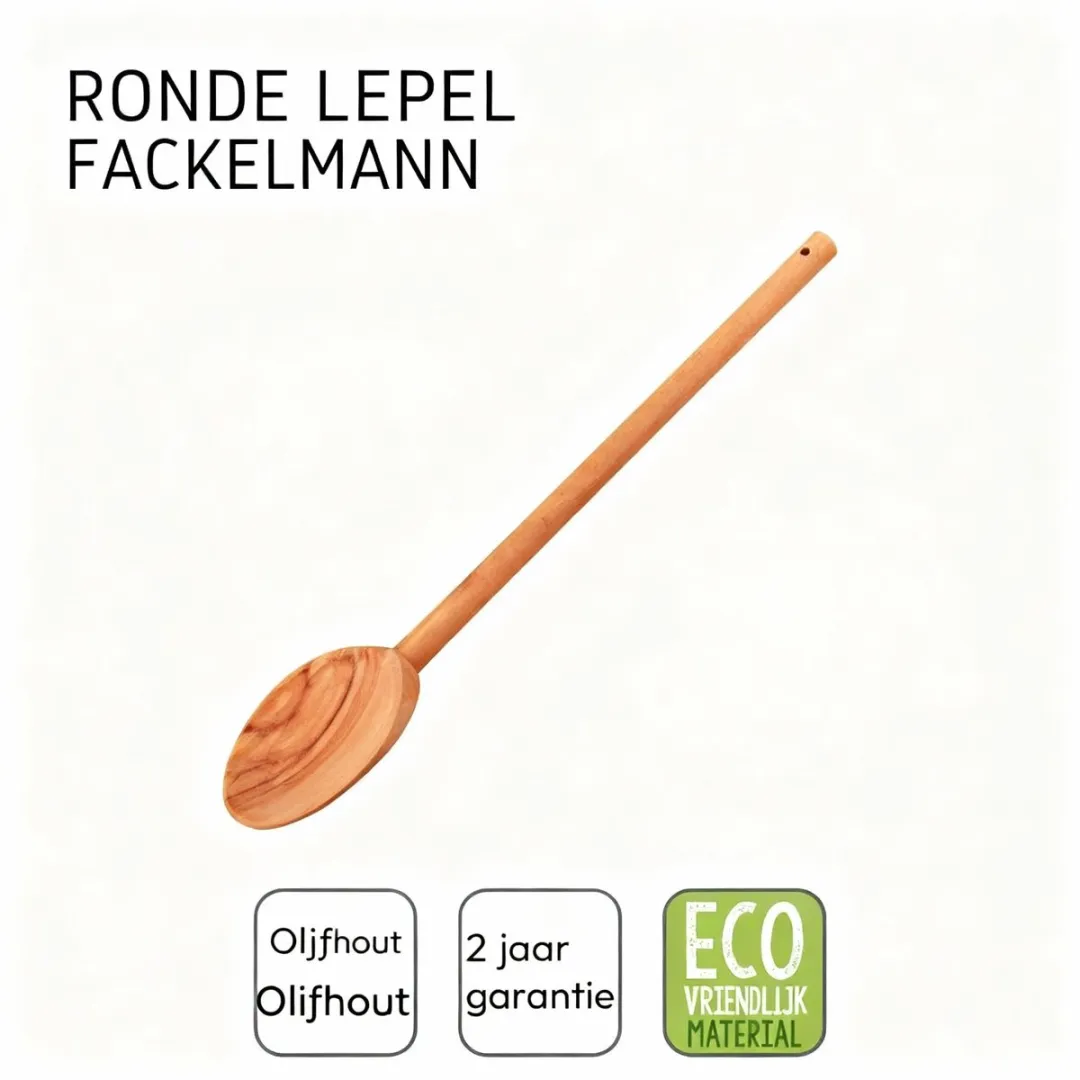 Fackelmann 30850 Ronde Keukenlepel Olijfhout - 30cm