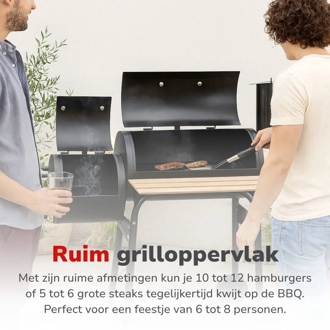 Alpina Smokerbarbecue 104x58x114cm - Zwart