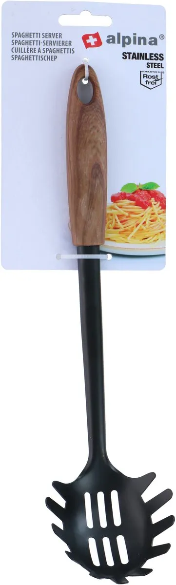 Alpina Opscheplepel Pasta Spaghetti - Zwart - 31x7cm