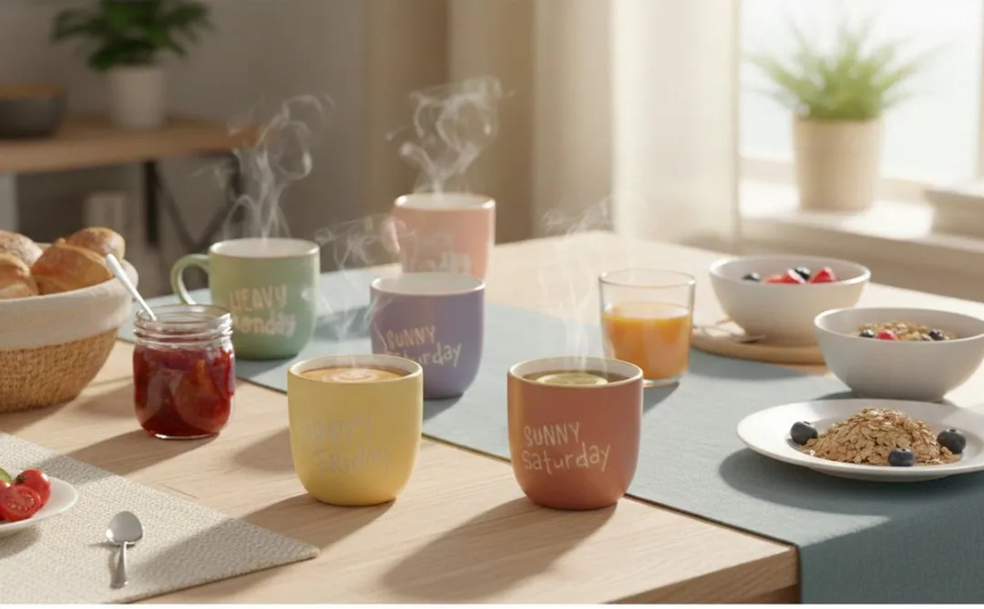 Excellent Houseware Days Kantoormokken - 7 Stuks 220ml - Weekdagen