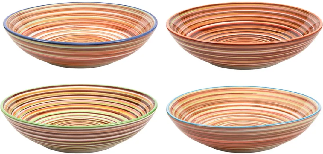 Cookinglife Diepe Bordenset Rhythm & Lines 4x ø20cm