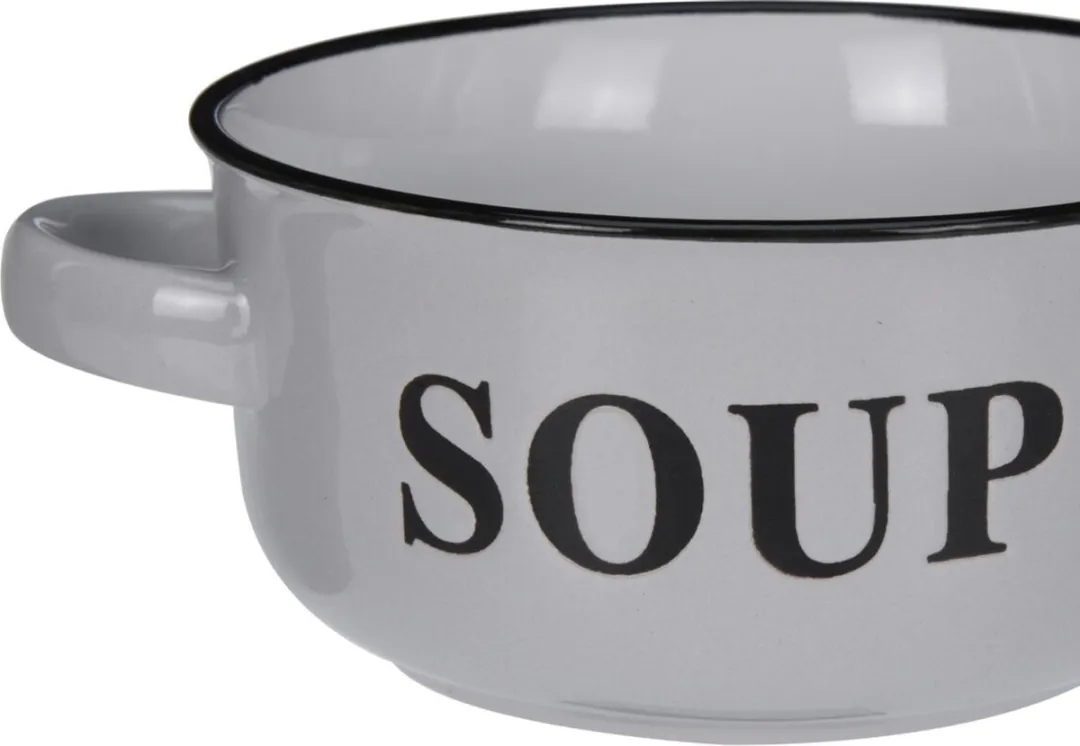 Excellent Houseware Soepkommen Lichtgrijs - Ø13cm