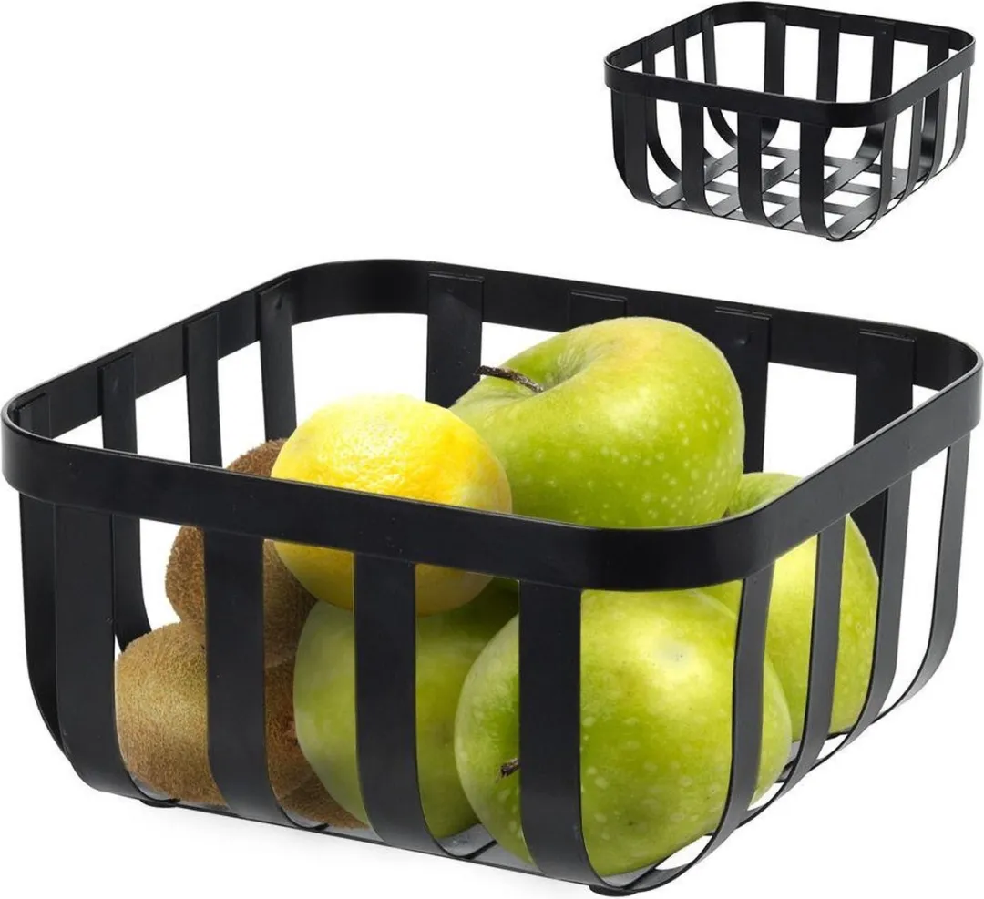 Excellent Houseware Fruitmand Zwart 20x20cm