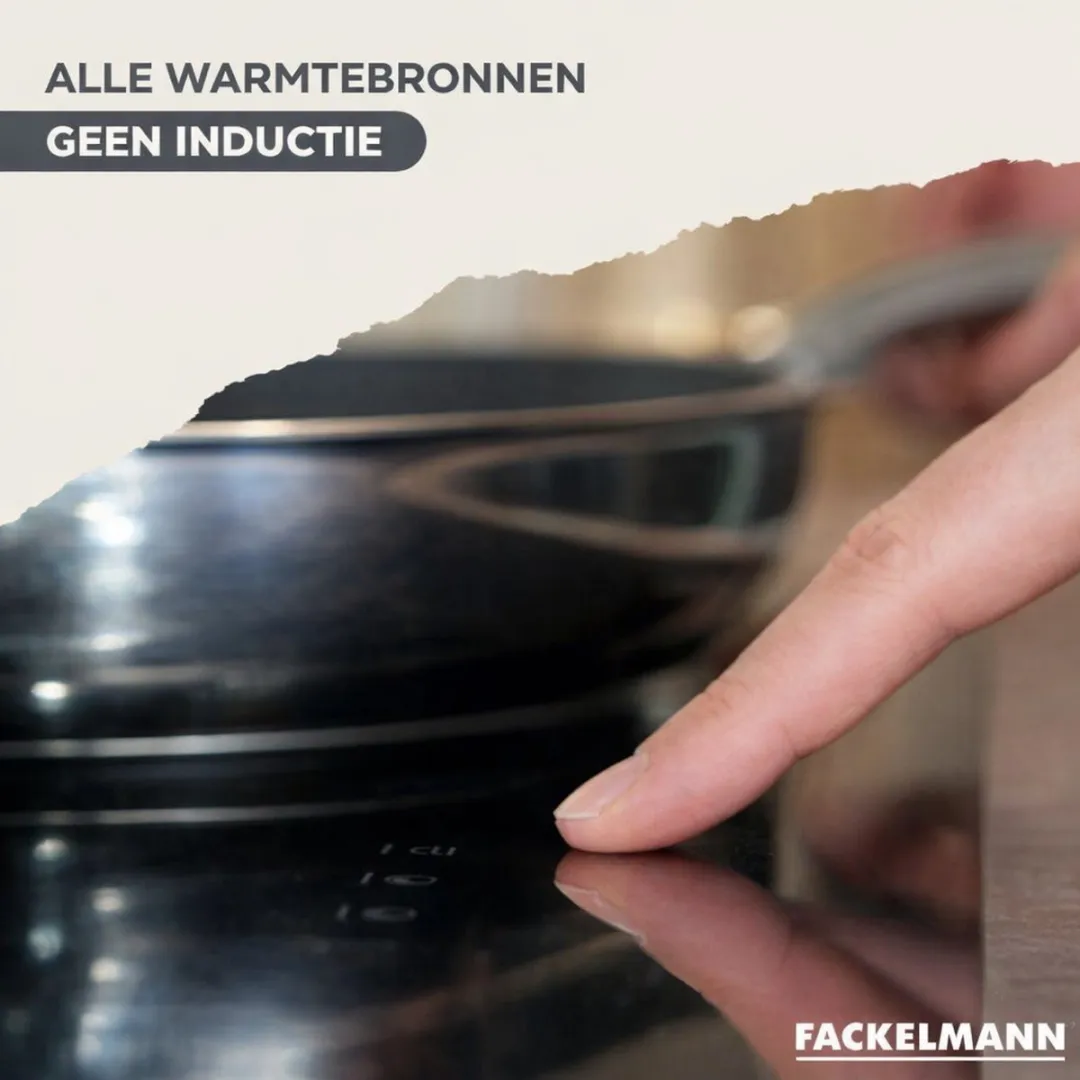 Fackelmann 9444250 Set Roestvrijstalen Pannen - 3 Stuks 12/16/20cm - Zwart