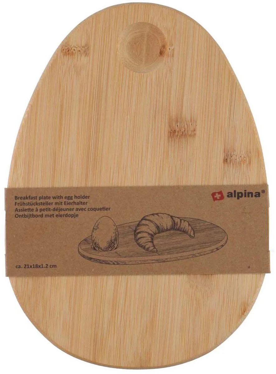 Alpina Ontbijtplank met Ei Houder - Bruin