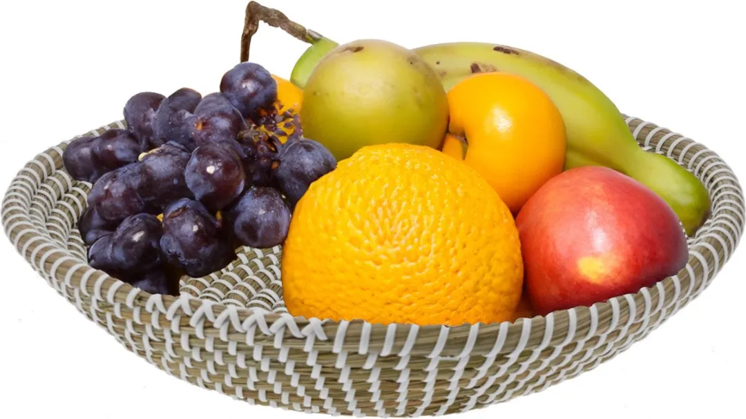 Excellent Houseware Fruitschaal Rattan D30xH6cm - Natuurlijk