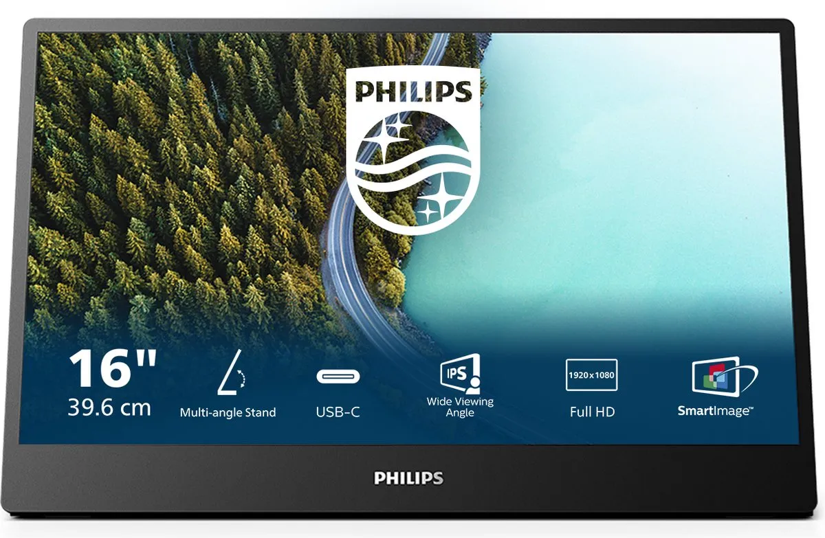 Philips 3000 Series 16B1P3302/00 Monitor 39,6cm Full HD - Zwart - afbeelding 6 van 6