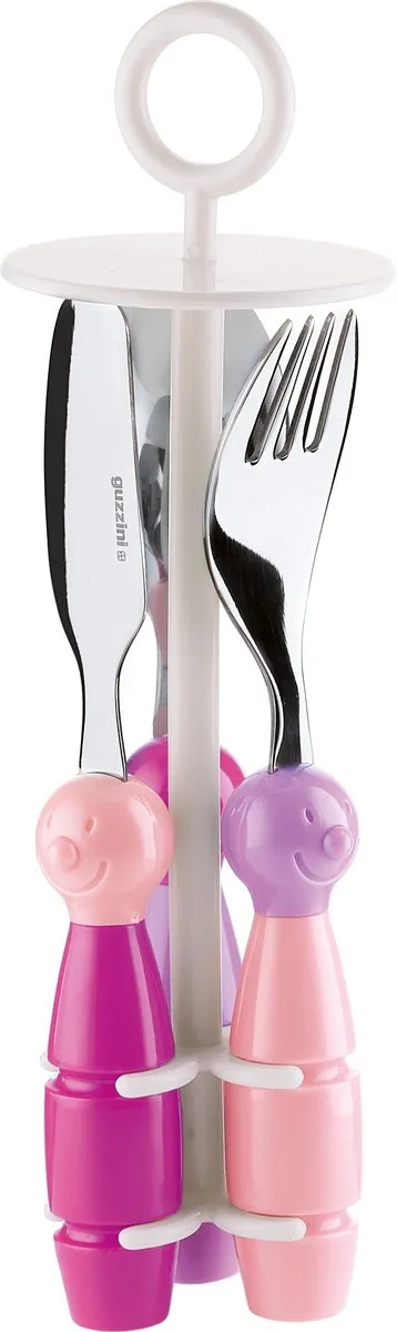 Guzzini Bimbi Billo Bestekset - 3-delig - Multi Roze
