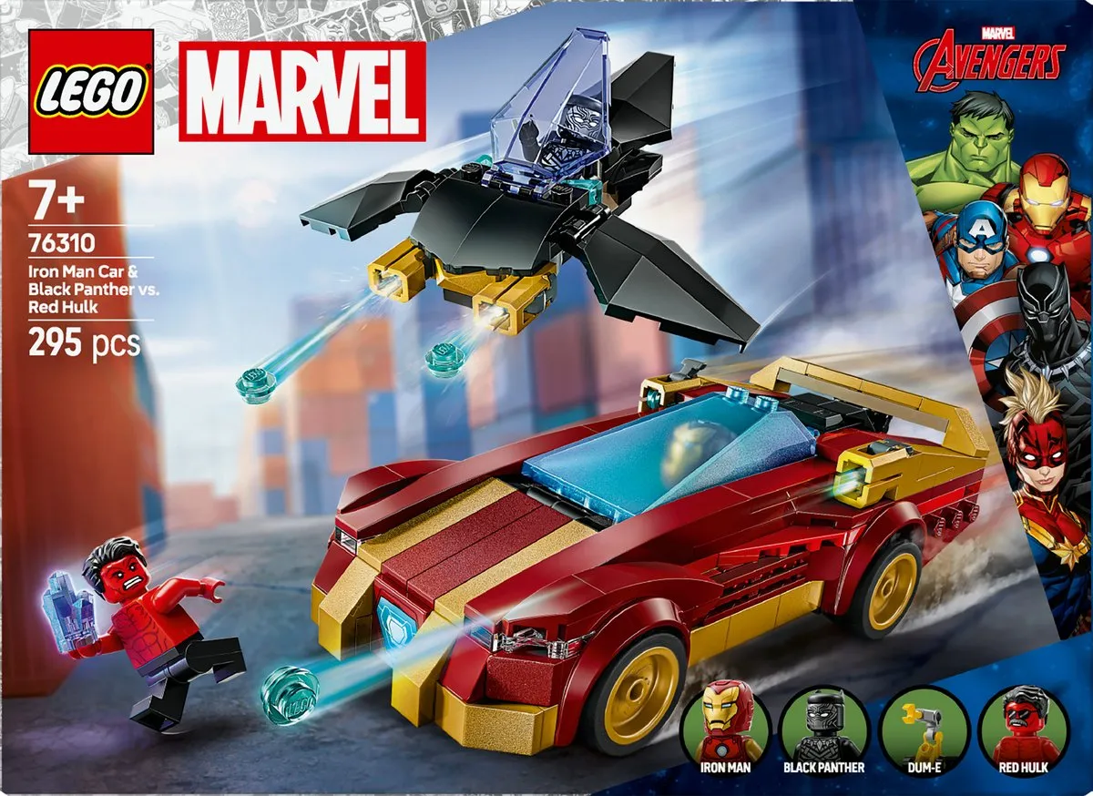 LEGO Marvel Iron Man's Auto & Black Panther vs. Rode Hulk - 295 Stukken - afbeelding 6 van 6