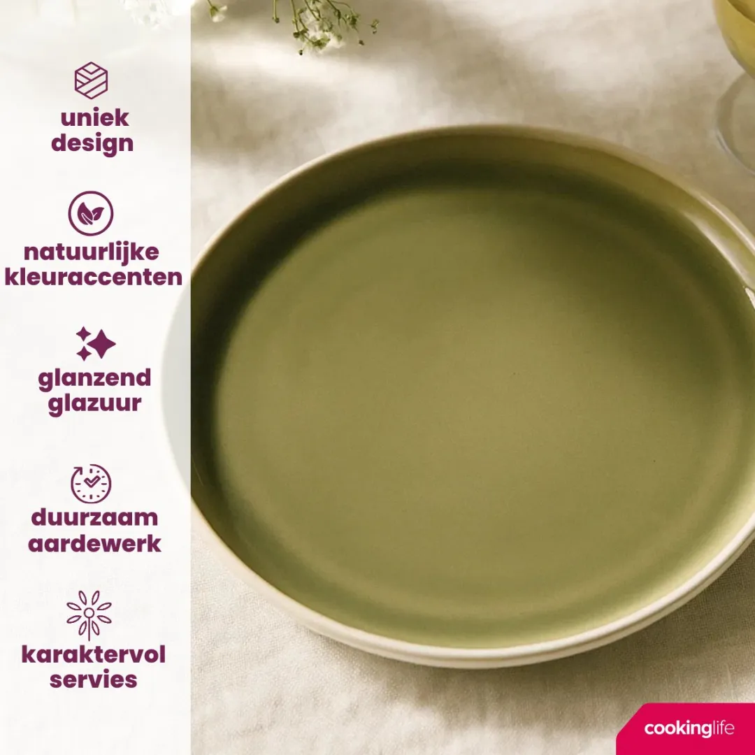 Cookinglife Dinerborden Groen Ø27cm - 6 Stuks