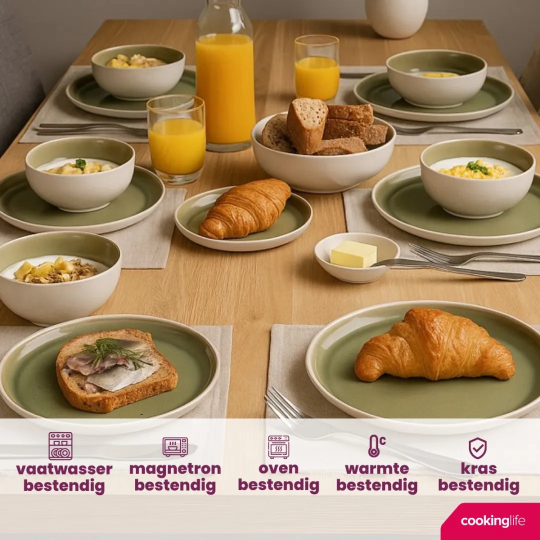 Cookinglife Dinerborden Groen Ø27cm - 6 Stuks